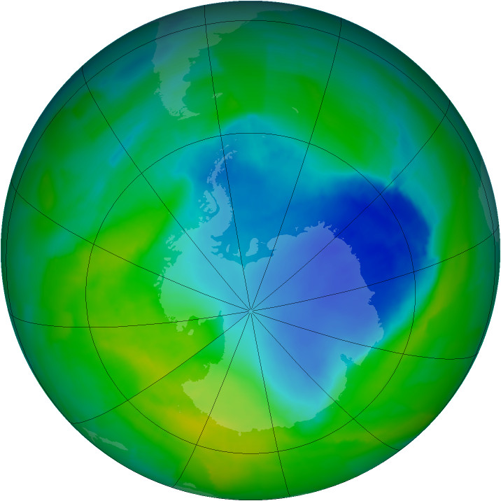 Antarctic ozone map for 30 November 2011